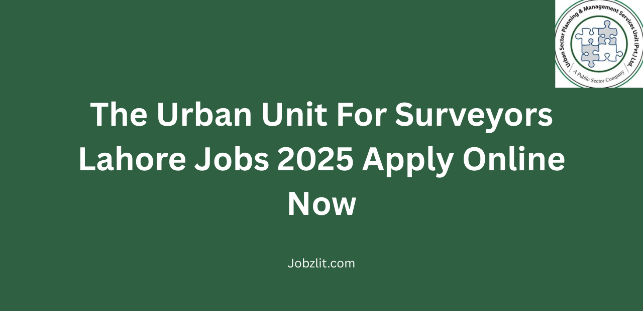 The Urban Unit For Surveyors Lahore Jobs 2025 Apply Online Now