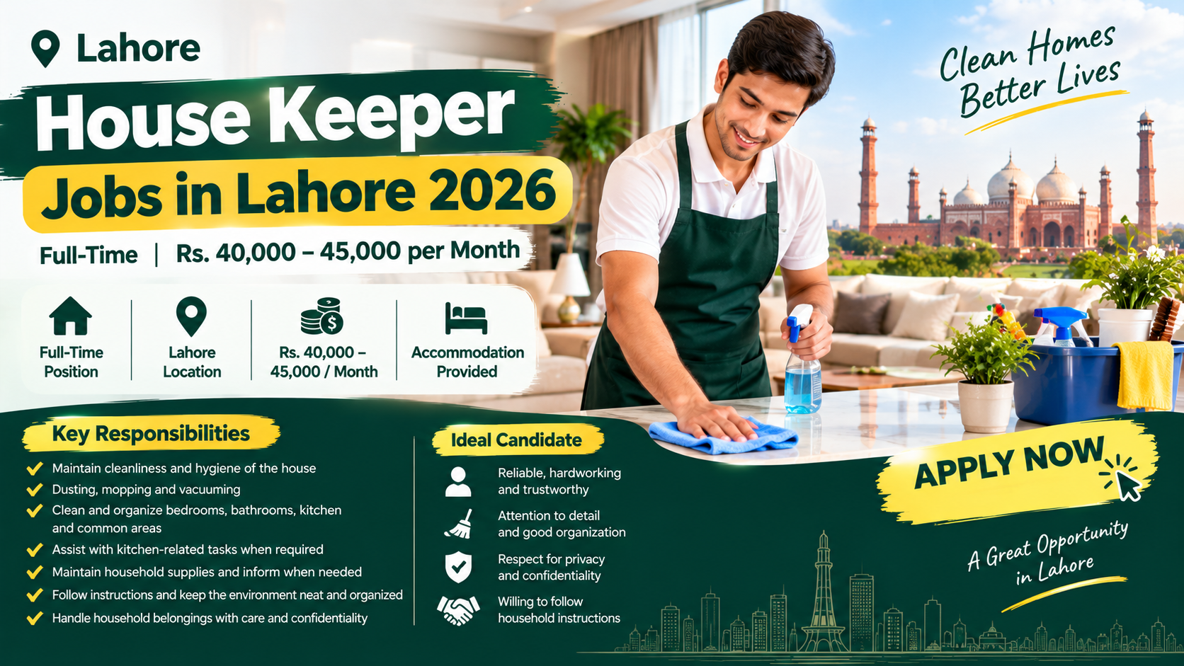 Housekeeper Jobs in Lahore 2026